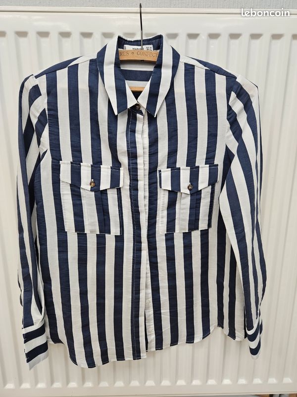 Chemise ample rayée Bleu Imperial - Femme | Place des Tendances
