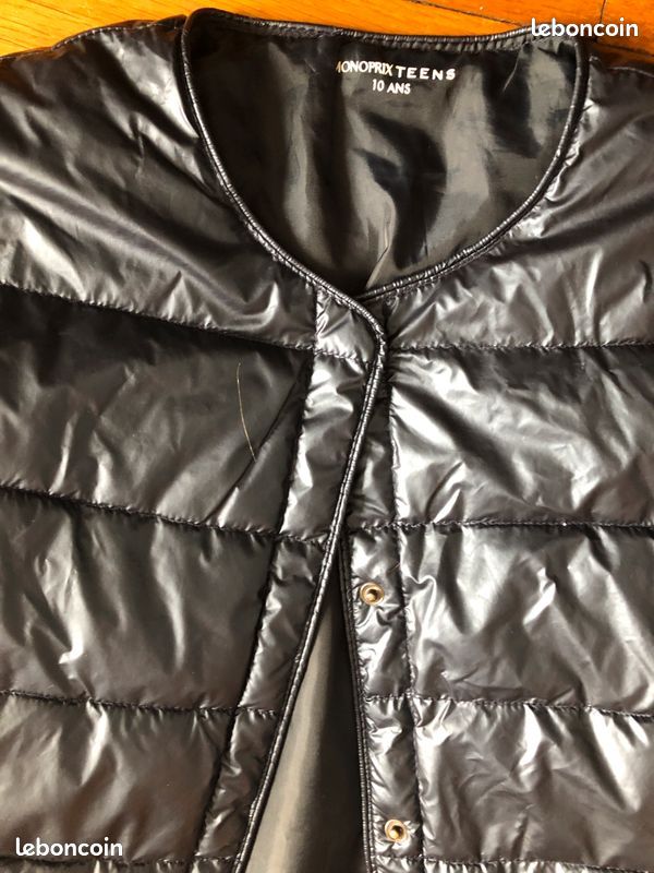 Veste doudoune marine col rond à pression très bon état Monoprix 10 ans (image 3)