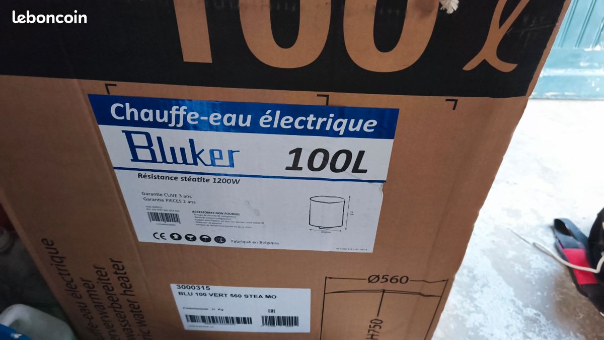 Chauffe eau électrique stéatite 100L Bluker (image 1)