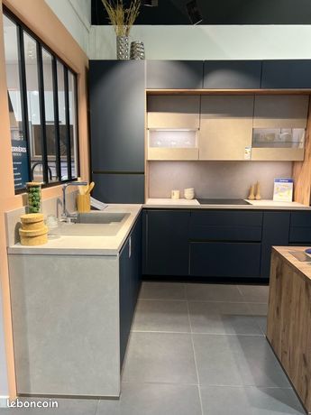 Cuisine équipée Exposition Sur Mesure Blanche Bois Haut De Gamme Neuve