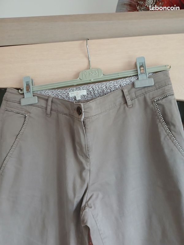 Pantalon femme beige (image 3)