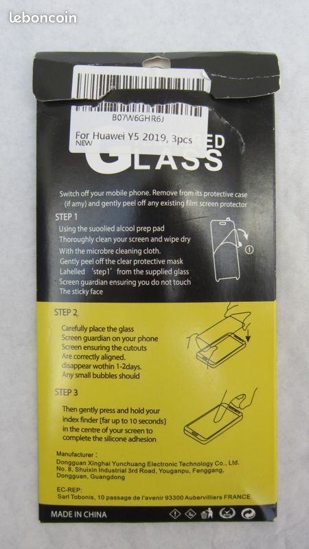 Protection écran Verre Trempé 9H Pour Huawei Y5 2019 - Film Ultra-résistant, Transparent, Neuf Sous Blister