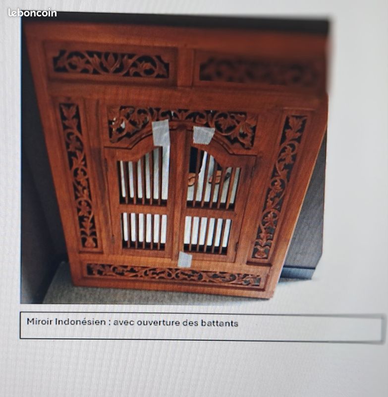 Miroir avec battants en teck Indonesien (image 1)