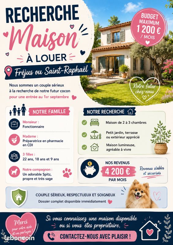 Maison 3 pièces 80 m² · à Fréjus · 80 m² · 1 200 €