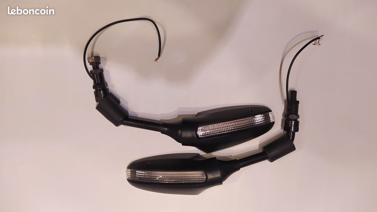 Rétroviseurs Latéraux Réglables Universels Pour Moto - Avec Lumière - Aluminium CNC