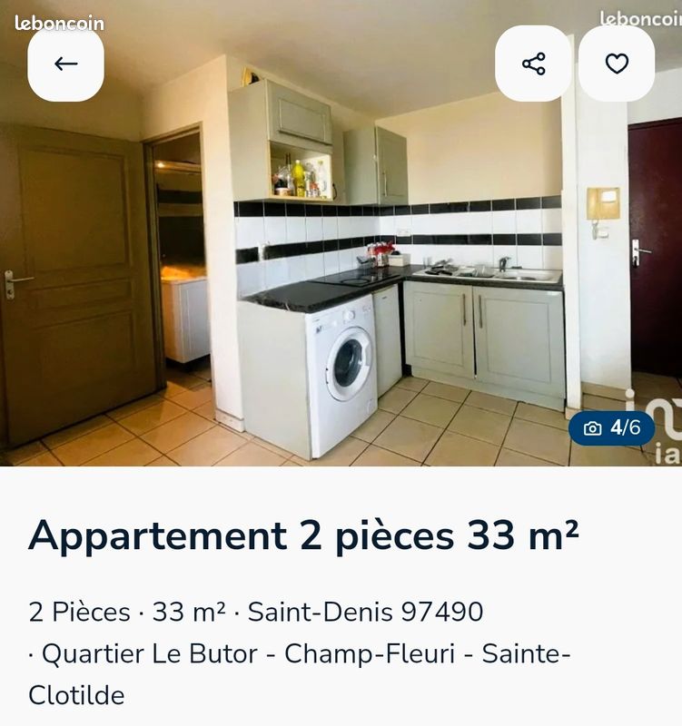 Appartement 2 pièces 33 m² · à Saint-Denis · 32,9 m² · 92 000 €