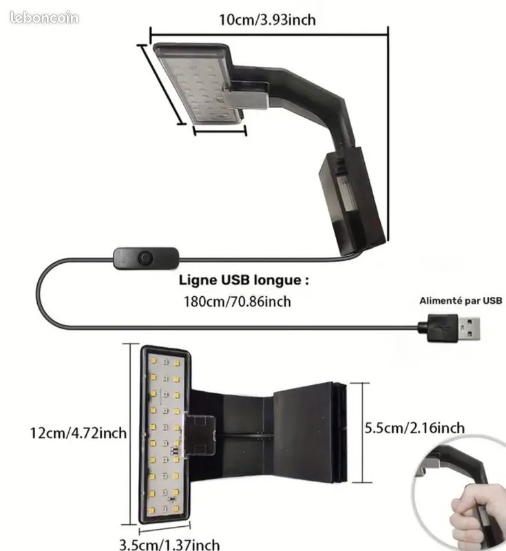 Petit luminaire pour aquarium ou terrarium (image 2)
