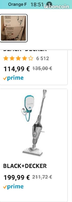 Balai vapeur Black et decker, nettoyage vapeur sols, et surface cuisine, vitres salle d eau etc.... (image 3)