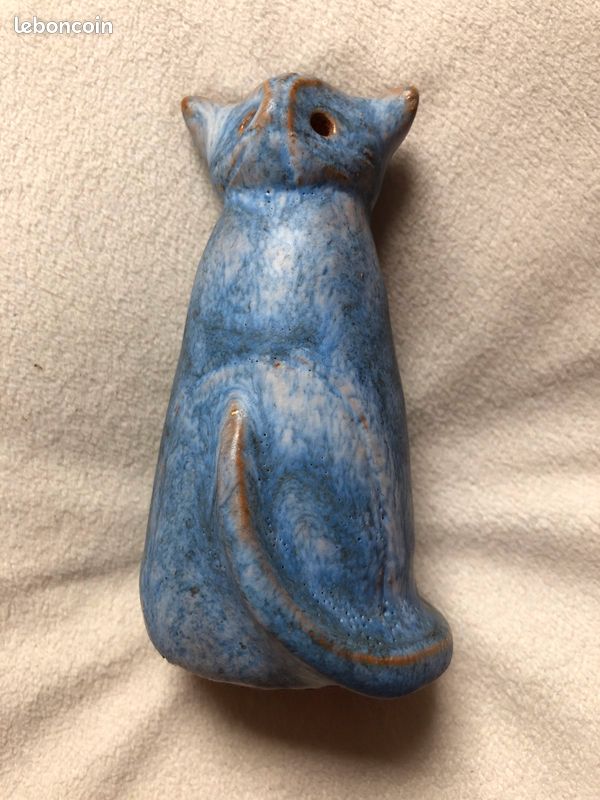 Chat bleu en céramique TBE (image 10)
