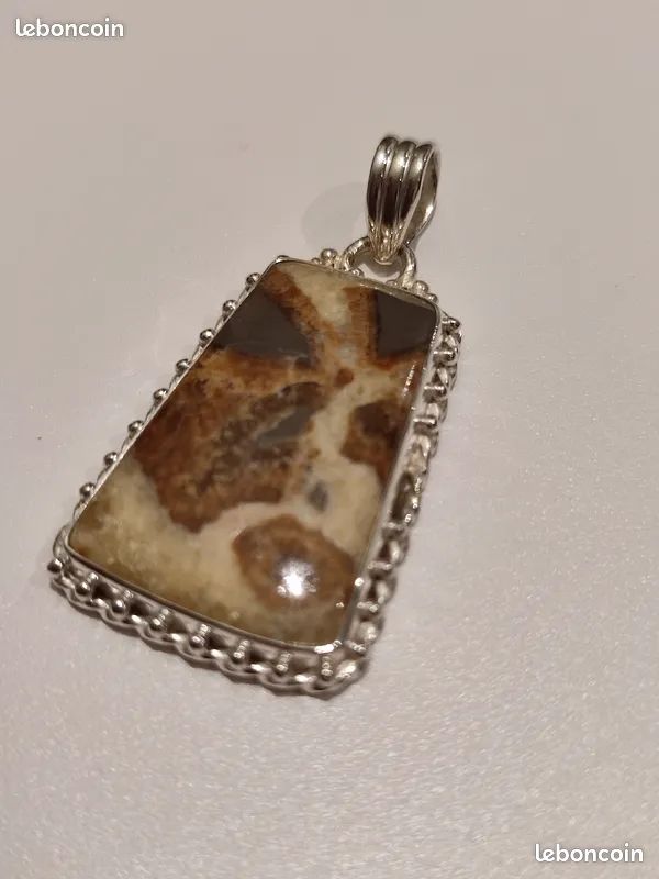 Septaria et argent pendentif (image 3)