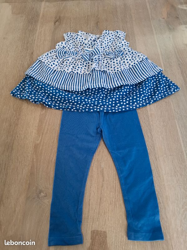 Ensemble tunique et legging bleu (image 1)
