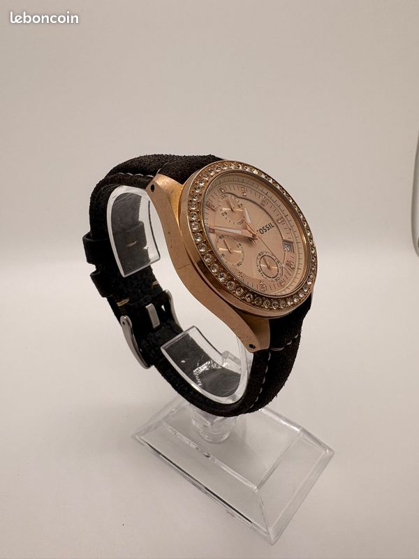 Montre Fossil Decker Chronographe couleur Or Rose et Strass (image 2)