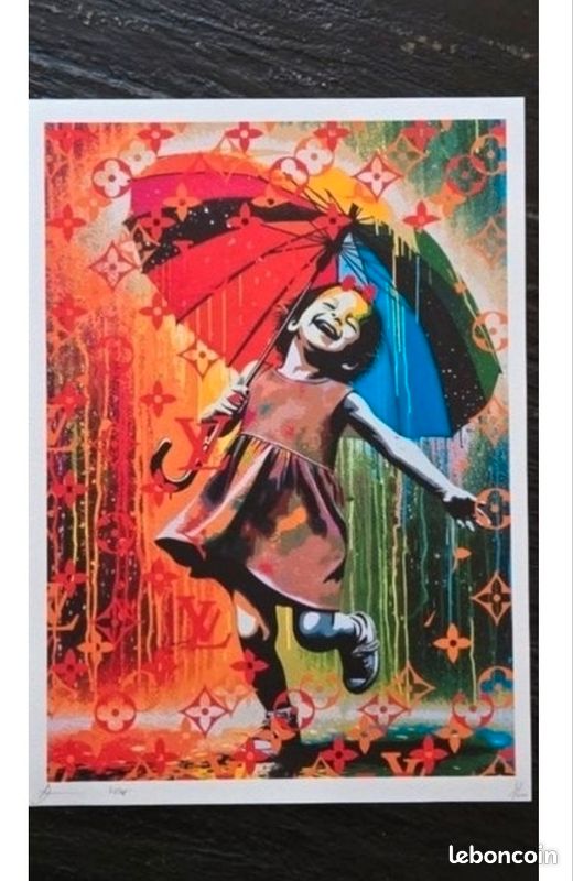 Sérigraphie originale de Death nyc sur billet de 1dollar signée numérotée 100xp *ASTRO BOY - Collection