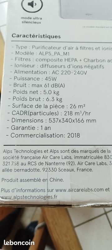 Alps Technologies | Alps XL | Purificateur d'air | L'Original | Qualité Premium | Grand Volume | 5 filtrations | HEPA premium H13 | Ionisation douce | ALPS_PA_M1 | Marque Française Alps Technologies | Alps XL | Purificateur d'air | L'Original | Qualité Premium | Grand Volume | 5 filtrations | HEPA premium H13 | Ionisation douce | ALPS_PA_M1 | Marque Française
