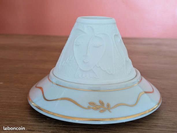 ancien photophore porcelaine Limoges Deshoulières porcelain tealight