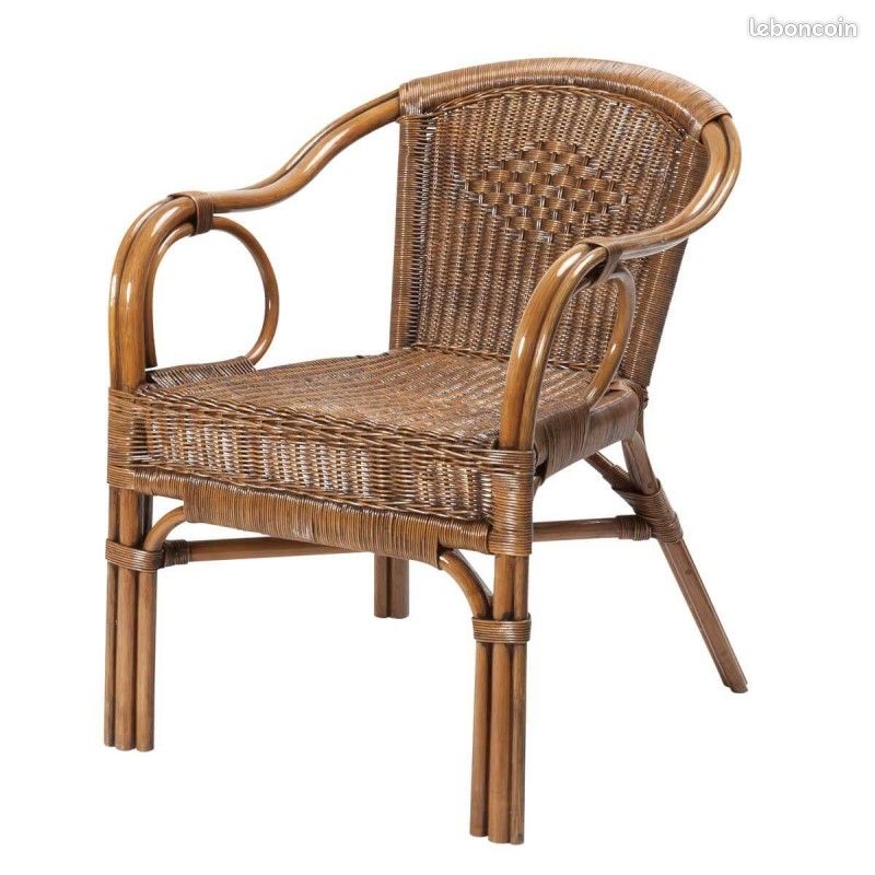 Lot de 4 fauteuils en osier/rotin (image 5)