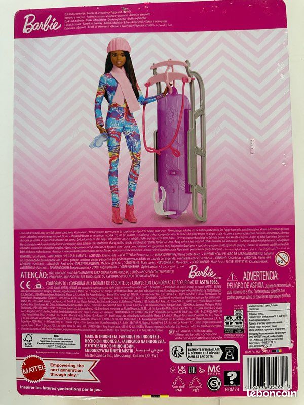 Poupée Barbie métisse et Sa Luge au ski neuf (image 5)