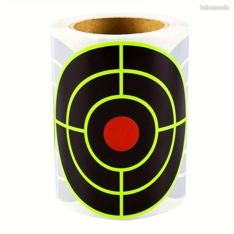 50 Cibles Autocollantes 20x20 Cm - Haute Visibilité Splash Jaune Pour Tir Loisir Et Sportif
