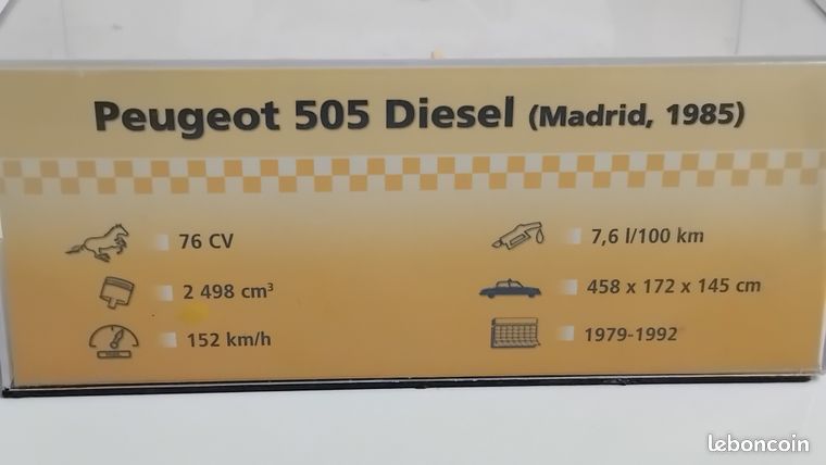 Miniature Peugeot 305 Taxi Madrid - Minimini Label 43 - 1/43 - EDL