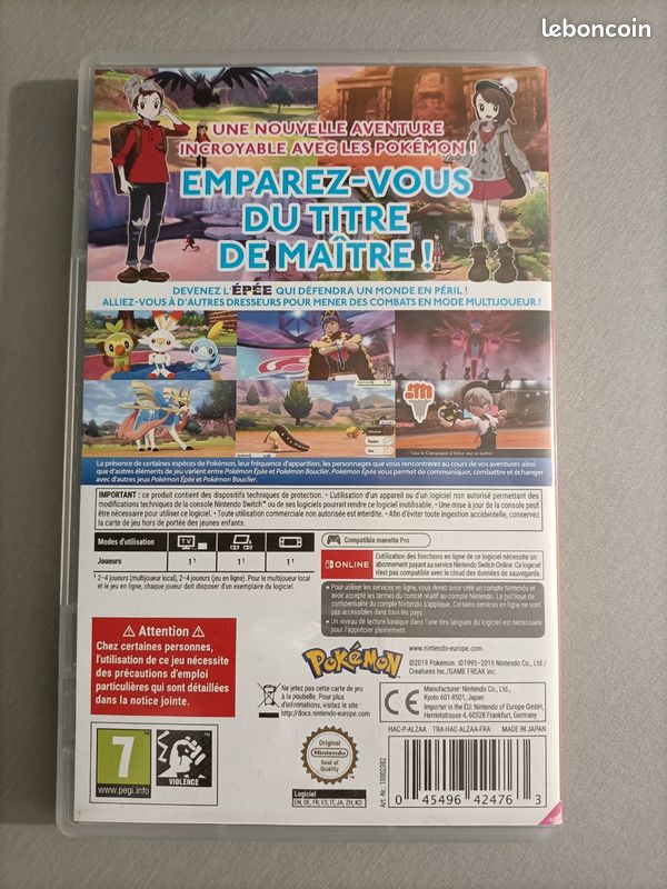 Jeu Switch Pokémon épée (image 3)