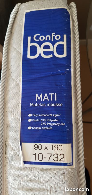 Lit + Sommier + Matelas 190/90 (image 6)