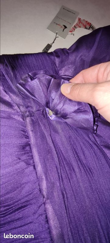 Robe bustier violette de cocktail neuve grande taille (image 3)
