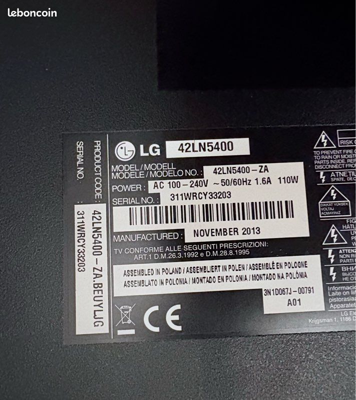 Carte Vidéo LG – Occasion, Fonctionnelle – Pour Téléviseur LG
