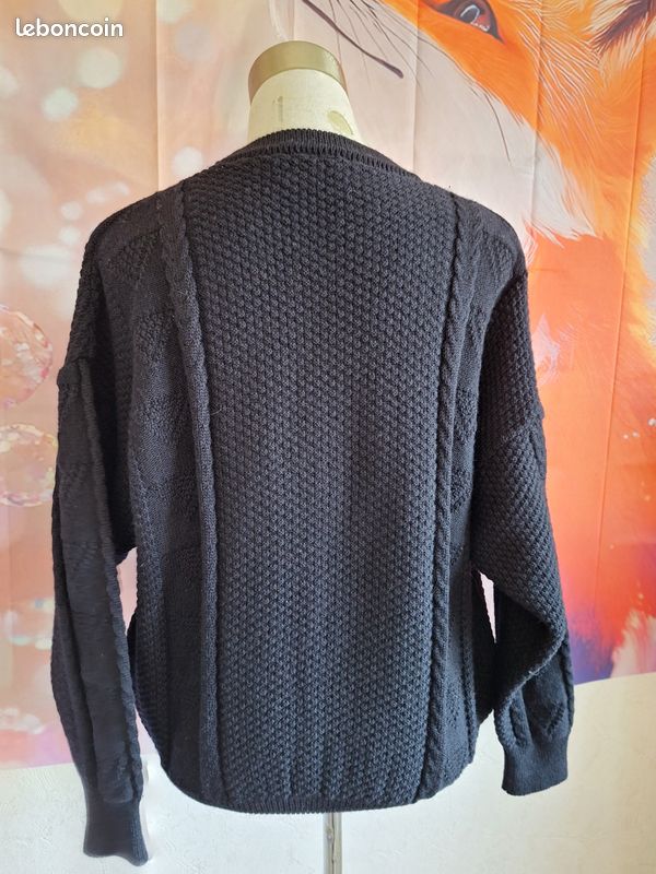 Pull Vintage Saint James Rouge - Laine Et Acrylique - Taille 44 (XL) - Made In France - Occasion Très Bon état