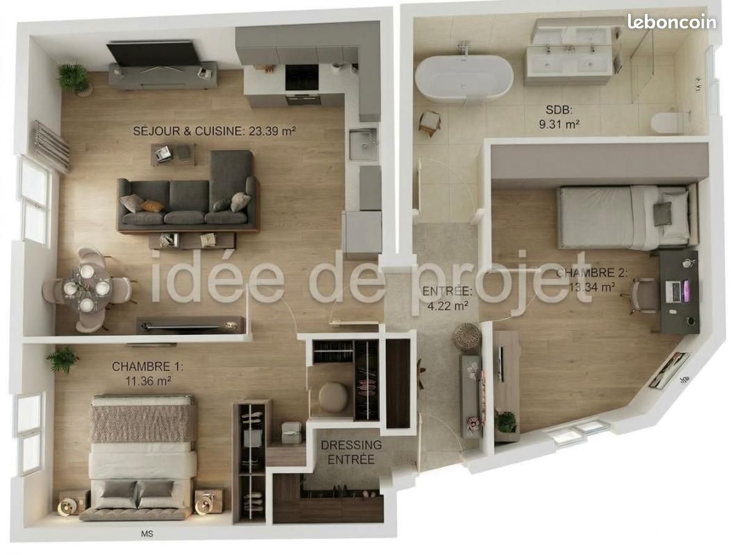 Appartement 3 pièces 64 m² · à Sannois · 64 m² · 175 000 €