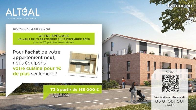 Appartement 3 pièces 61 m² · à Frouzins · 61 m² · 177 000 €