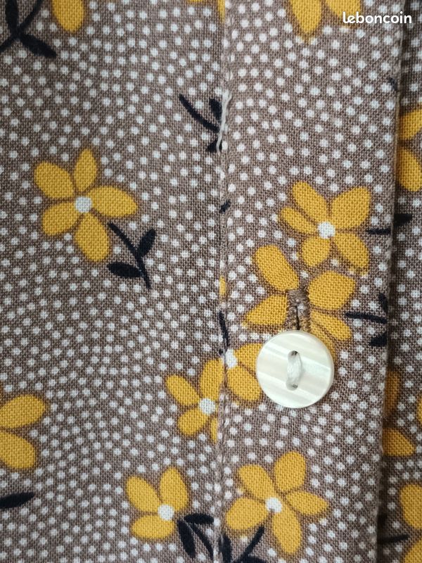 Robe vintage beige imprimé floral jeune et noir taille 38-44 - danayel (image 6)