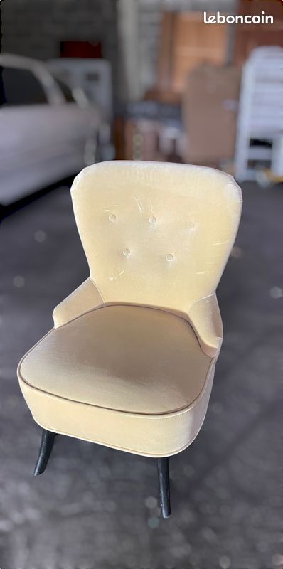 Fauteuil en velour (image 1)