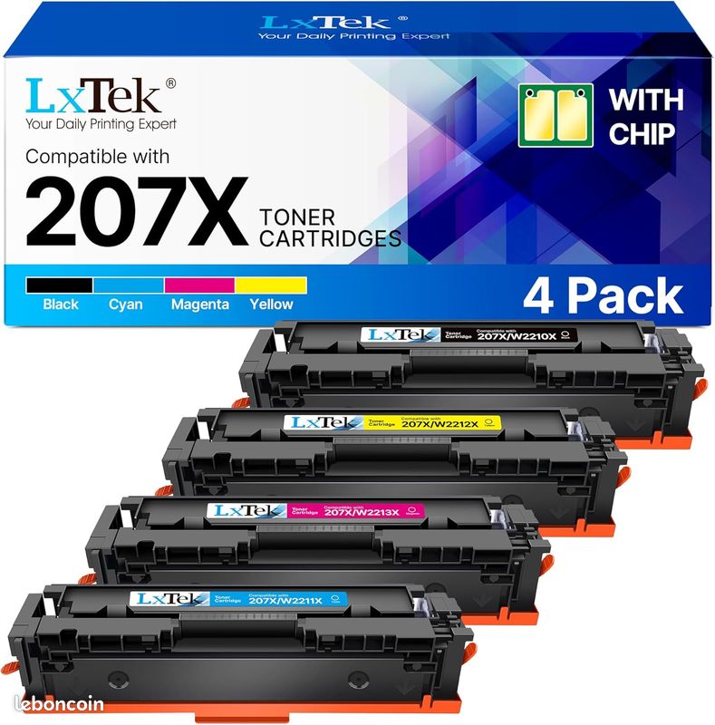 207A Multipack Toner (met Chip), Compatibele tonercartridge voor HP 207A Color Laserjet Pro MFP M283fdw M255dw M282nw M283fdn M255nw W2210A W2211A W2213A Toner Zwart Cyaan Geel Magenta 4-pack