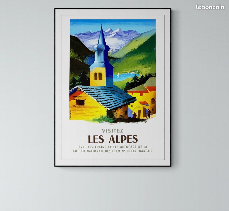 Affiche Alpes La Plagne - Affiche Vintage