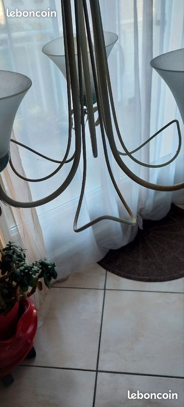 Lustre beige 3 globes (image 4)