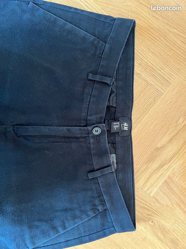 Homme, Pantalon ''H&M'' Slim Fit, Taille 52EUR, 100% Coton épais, Noir (image 2)