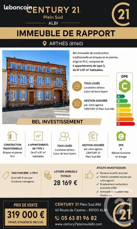 Immeuble 322 m² · à Saint-Juéry · 322 m² · 319 000 €