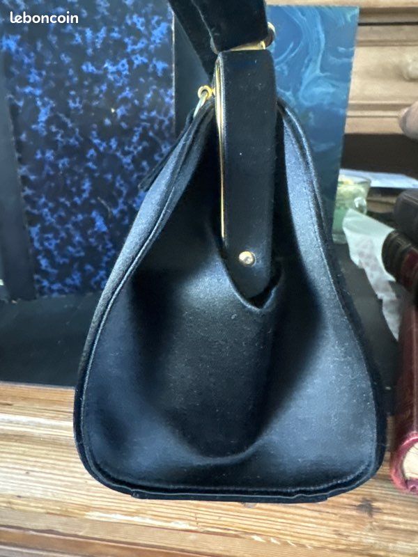 Sac à main noir vintage année 1920 (image 3)