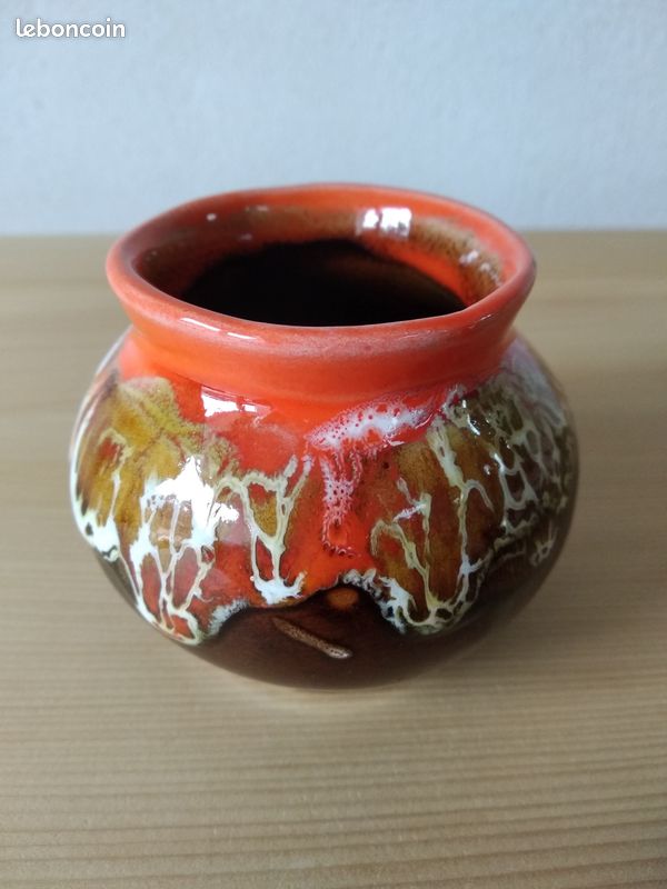 Petit Vase Céramique émaillée VALLAURIS * fat lava écume Vintage 70 (image 2)