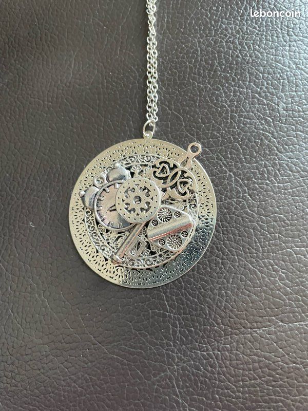 Lot De 2 Fermoirs De Collier Antiques - Argenté - Style Steampunk - NEUFS