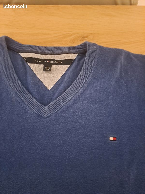 Pull Tommy Hilfiger homme bleu royal taille XL (image 3)
