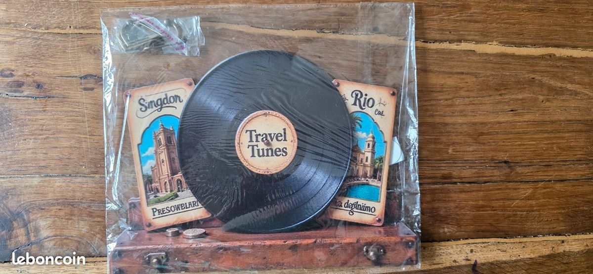 Plaque décorative à crochets - Disque Vinyle Rétro & Voyage (image 2)