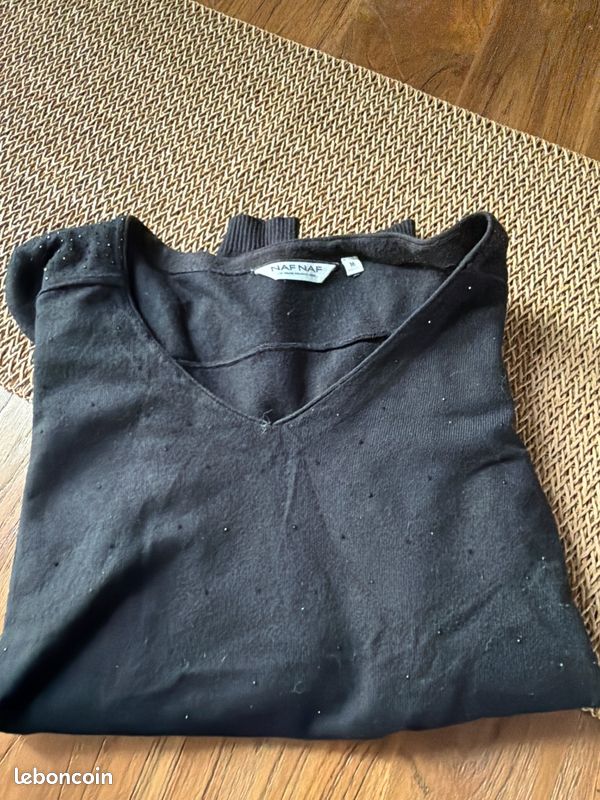 Pull Naf-Naf Gris Taille M - Cardigan Occasion Très Bon État