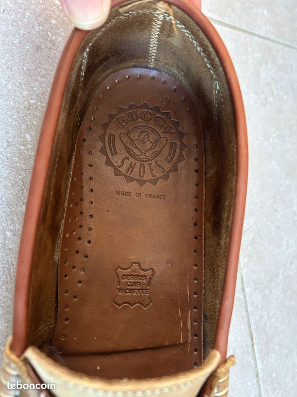444 Mocassins en cuir marron : Buggy. Taille 43. Très très bon état. (016) (image 11)
