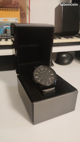 Montre Emporio Armani Homme Cuir Noir Montres Bijoux