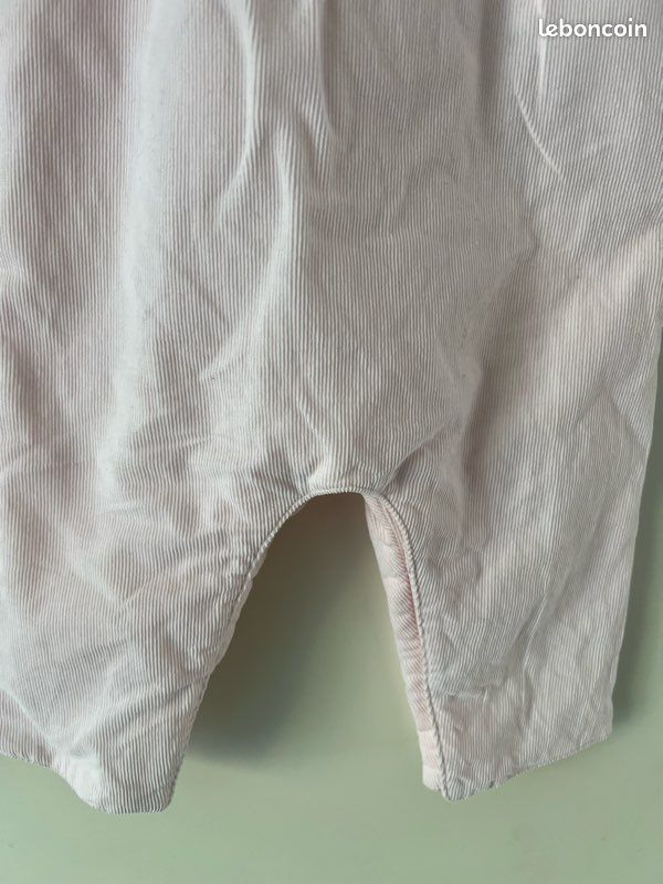Salopette en velours rose coton fille 6 mois Cyrillus (image 7)