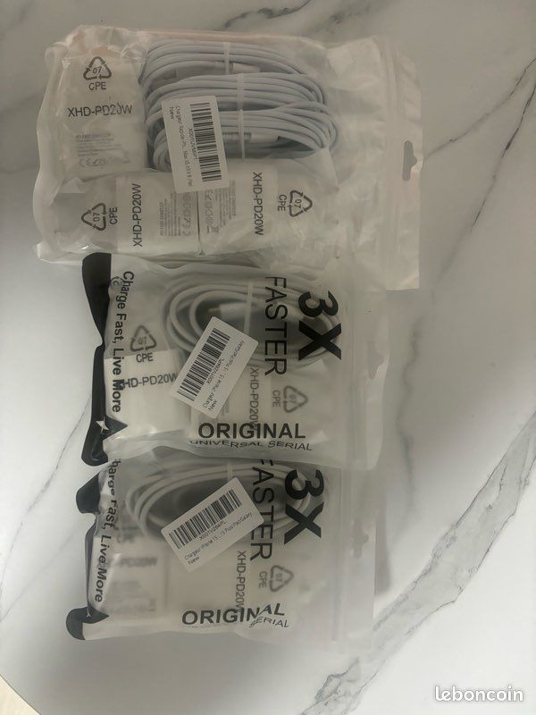 Lot de 7 chargeur iPhone 14 rapide (image 1)