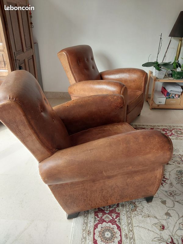 Lot de deux fauteuils en cuir 'Club' (image 4)