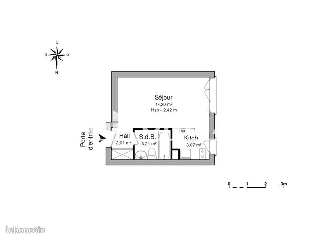 Appartement 1 pièce 22 m² · à Bordeaux · 22 m² · 528 €/mois