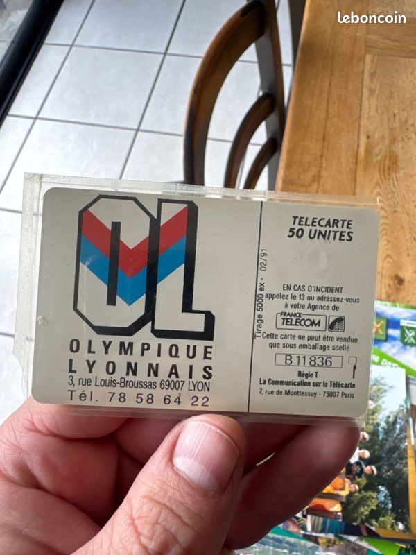 Carte Téléphonique 2000 - OL Olympique Lyonnais Stade Gerland Virage Nord